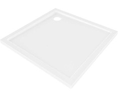 Dušo padėklas Mexen Flow Slim, kvadratinis, 85 x 85 cm, Baltas gloss