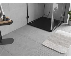 Dušo padėklas Mexen Flow Slim, kvadratinis, 85 x 85 cm, Juodas matt