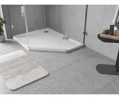Dušo padėklas Mexen Flow Slim, penkiakampis, kairinis, 90 x 80 cm, Baltas gloss