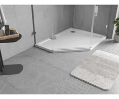Dušo padėklas Mexen Flow Slim, penkiakampis, dešininis, 100 x 80 cm, Baltas gloss