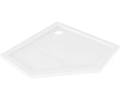 Dušo padėklas Mexen Flow Slim, penkiakampis, 90 x 90 cm, Baltas gloss
