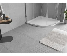Dušo padėklas Mexen Flow Slim, pusapvalis, 100 x 100 cm, Baltas gloss