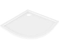 Dušo padėklas Mexen Flow Slim, pusapvalis, 100 x 100 cm, Baltas gloss