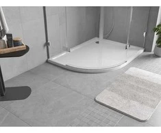 Dušo padėklas Mexen Flow Slim, pusapvalis asimetrinis, dešininis, 100 x 90 cm, Baltas gloss