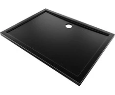 Dušo padėklas Mexen Flow Slim, stačiakampis, 80 x 95 cm, Juodas matt