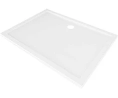Dušo padėklas Mexen Flow Slim, stačiakampis, 85 x 90 cm, Baltas gloss