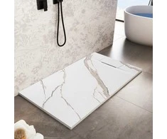 Dušo padėklas Rea Bazalt, Carrara Baltas, 80x100 cm