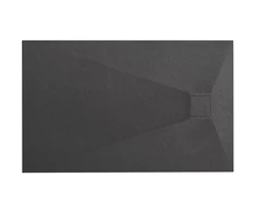 Dušo padėklas Rea Magnum, Juodas, 80x100 cm