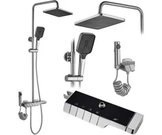 Dušo sistema su termostatu REA Rob, Brushed Nickel Inox