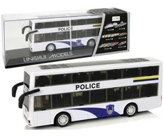 Dviaukštis policijos autobusas, baltas