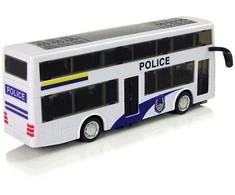 Dviaukštis policijos autobusas, baltas