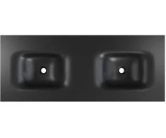 Dviguba spintelė Besco Akya Linea 131 cm su praustuvu ir klik-klak, Baltas matt/Gun metal+Chrome
