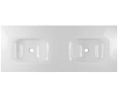 Dviguba spintelė Besco Akya Linea 131 cm su praustuvu ir klik-klak, Baltas matt/Baltas glossy+Baltas