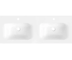 Dvigubas praustuvas Mexen Vela, 121 x 46,5 cm, Baltas glossy