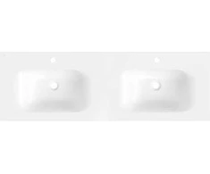 Dvigubas praustuvas Mexen Vela, 141 x 46,5 cm, Baltas glossy