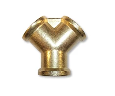 Dvišakė jungtis su 3 x 3/8" vid.sr. Bradas, žalvaris