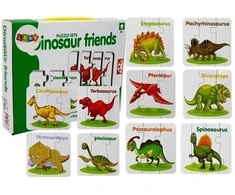Edukacinė dėlionė "Dinozaurai", anglų k., 10 derinių
