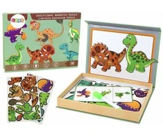 Dėlionė Edukacinis magnetinių dėlionių rinkinys, dinozaurai