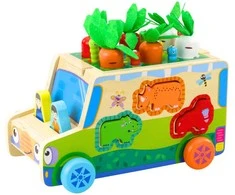 Edukacinis medinis automobilis su priedais