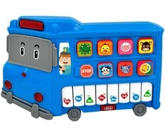 Edukacinis pianinas "Autobusas" vaikams, mėlynas
