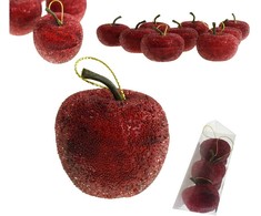 Eglutės žaisliukai - dekoracija Obuoliukai, 9 vnt.