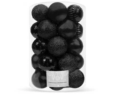Eglutės žaisliukai, plastikiniai, 6 cm, 20 vnt., juodi