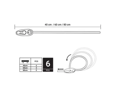 Elastinė tvirtinimo guma su kilpiniu spaustuku Bradas BUNGEE CORD REGULATED, 6 vnt.