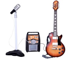 Elektrinė gitara su mikrofonu ir stiprintuvu vaikams