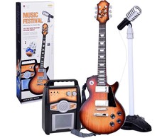 Elektrinė gitara su mikrofonu ir stiprintuvu vaikams