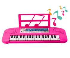 Elektrinis vaikiškas pianinas su 36 melodijomis, rožinis