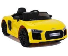Lean Cars Audi R8 Spyder Geltona – elektrinis važiavimas ant automobilio dažytas