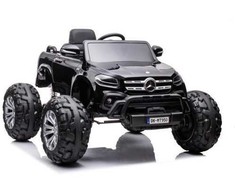 Elektromobilis vaikams Mercedes X 4x4 AWD, MP4, Lakuotas, juodas