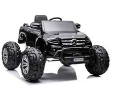 Elektromobilis vaikams Mercedes X 4x4 AWD, MP4, Lakuotas, juodas