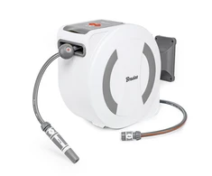 Elektroninė automatinė žarnos ritė Bradas Baltas LINE su laistymo žarna 1/2" 30m