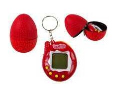 Elektroninis žaidimas gyvūnėlis Tamagotchi kiaušinyje, raudonas