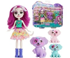 Enchantimals lėlė Dessa Dalmatian su šuniukais