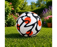 Futbolo kamuolys, baltas/oranžinis, 22 cm, dydis 5