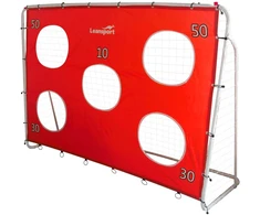 Futbolo vartai su taikinio kilimėliu, 213x152x75cm