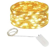 Girlianda 10 LED, šilta balta