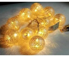 Girlianda Cotton Balls 10 LED, sidabrinė