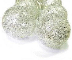 Girlianda Cotton Balls 10 LED, sidabrinė