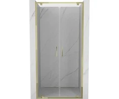 Dušo durys Mexen Exo, varstomos, 100 cm, transparent/auksinis