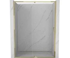 Dušo durys Mexen Exo, varstomos, 130 cm, transparent/auksinis