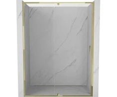 Dušo durys Mexen Exo, varstomos, 140 cm, transparent/auksinis