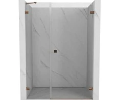 Dušo durys Mexen Lunar-B, dešinė, 130 cm, transparent/rose auksinis