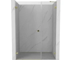 Dušo durys Mexen Lunar-B, kairė, 115 cm, transparent/auksinis