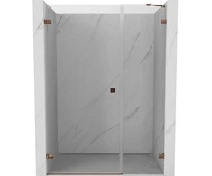 Dušo durys Mexen Lunar-B, kairė, 135 cm, transparent/rose auksinis
