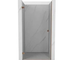 Dušo durys Mexen Lunar-B, kairė, 90 cm, transparent/rose auksinis