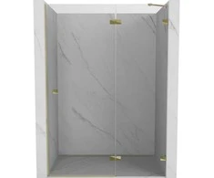 Dušo durys Mexen Lunar, dešininės, 130 cm, transparent/auksinis