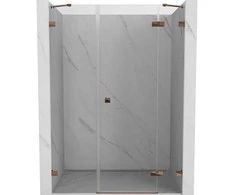 Dušo durys Mexen Lunar, dešininės, 130 cm, transparent/rose auksinis
